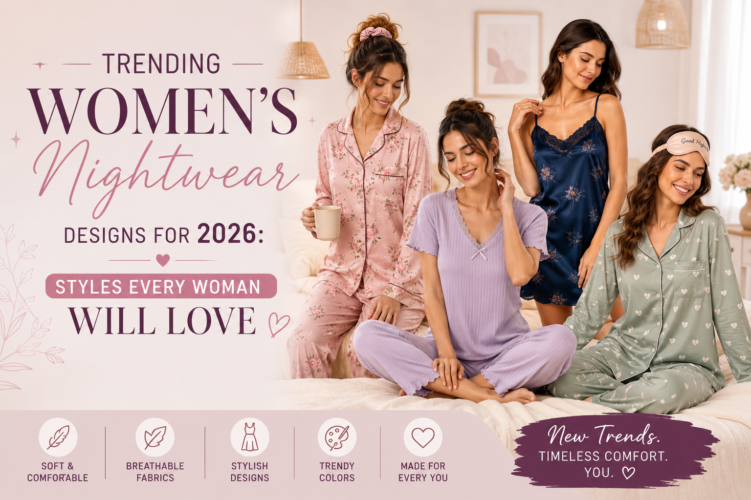 Trending Women’s Nightwear Designs For 2026: Styles Every Woman Will Love