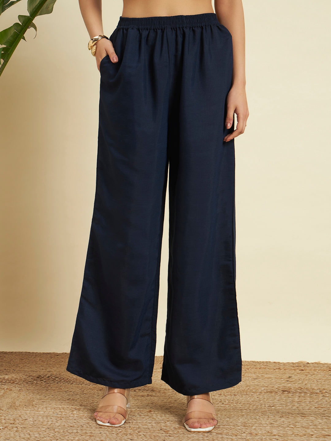 💙 Navy Blue Floral Printed Co-Ord Set for Women