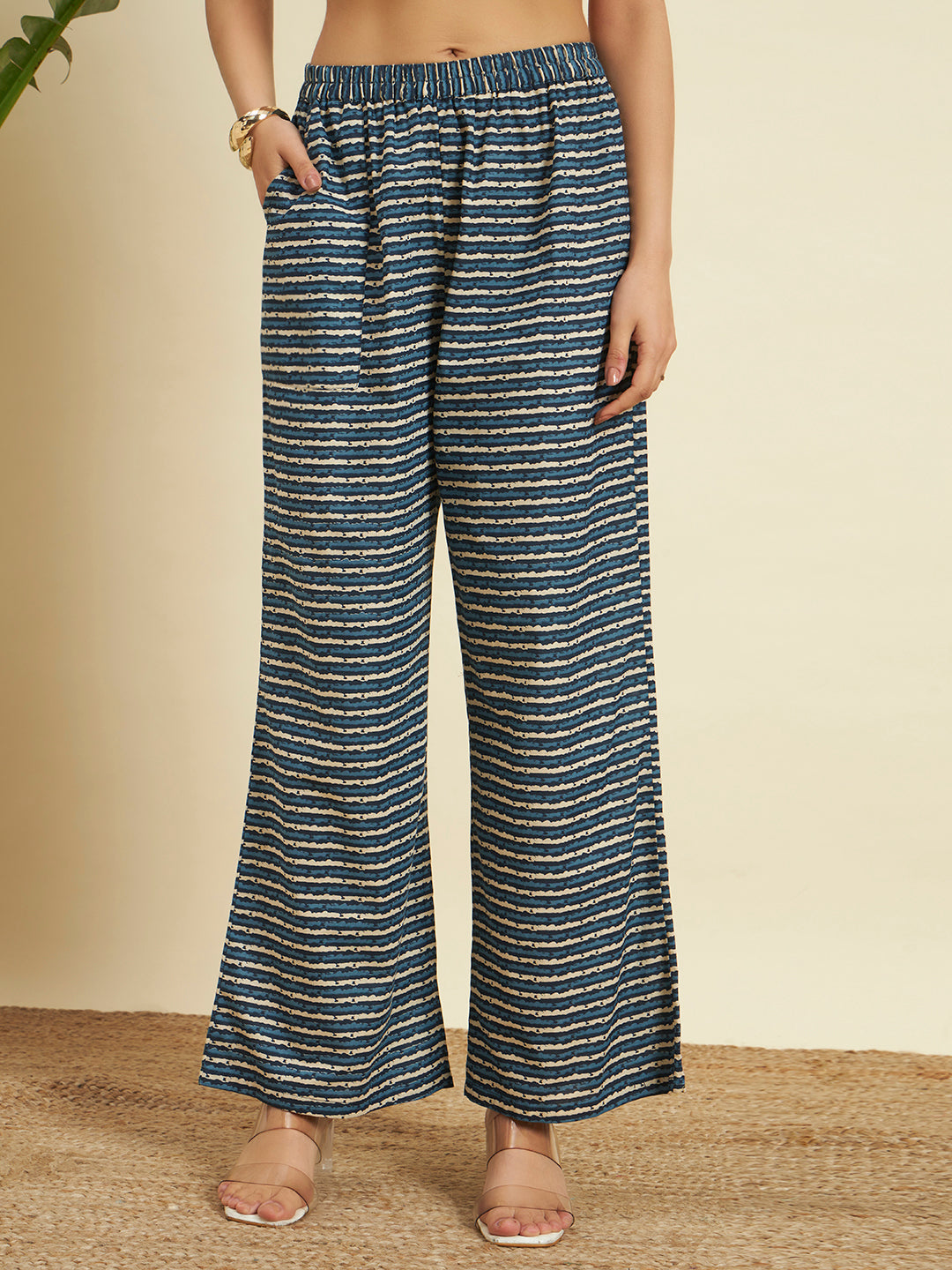 🌿 Indigo Floral Cotton Co-Ord Set for Women