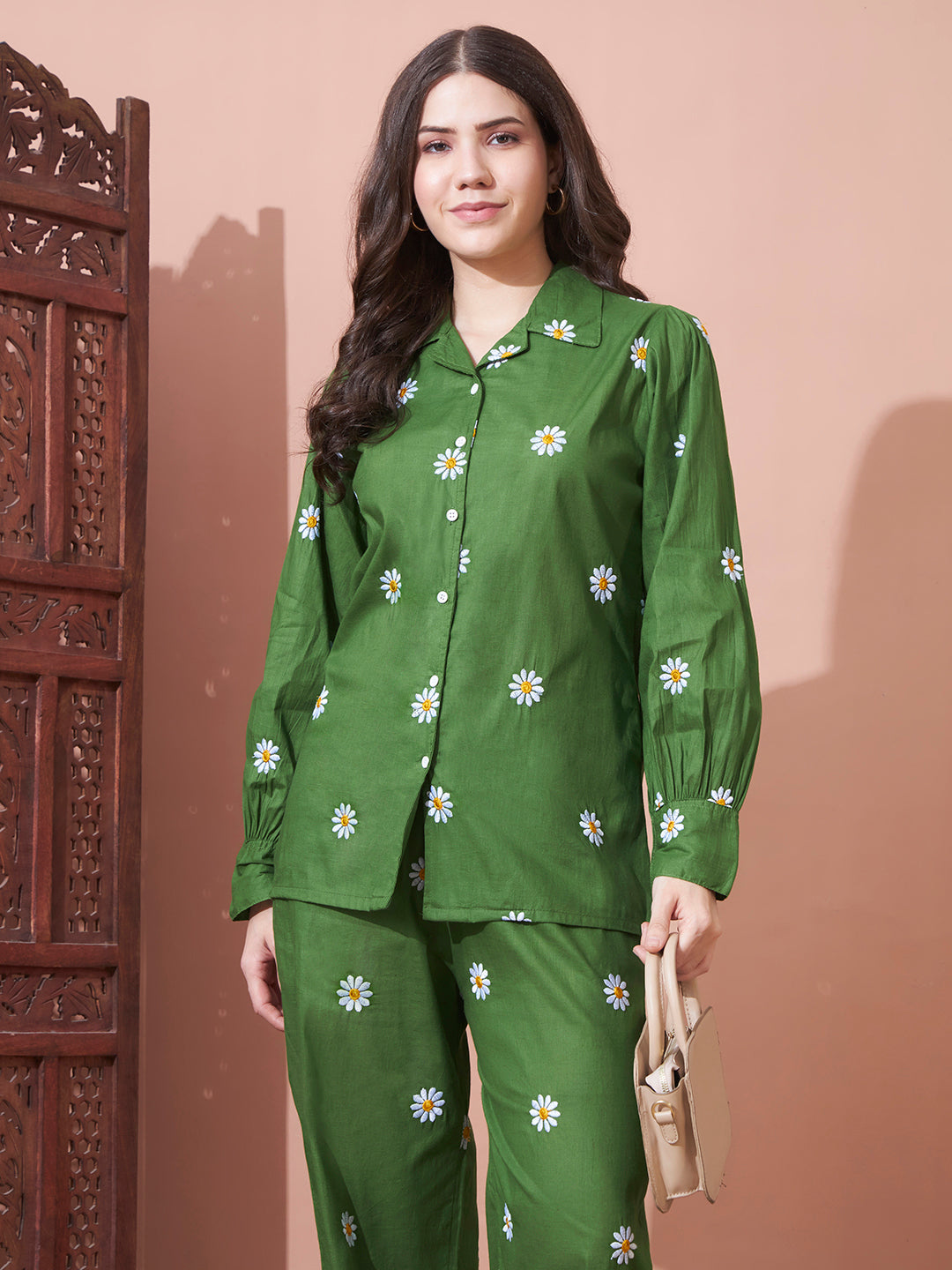 Daisy Printed Night Suit Set for Women