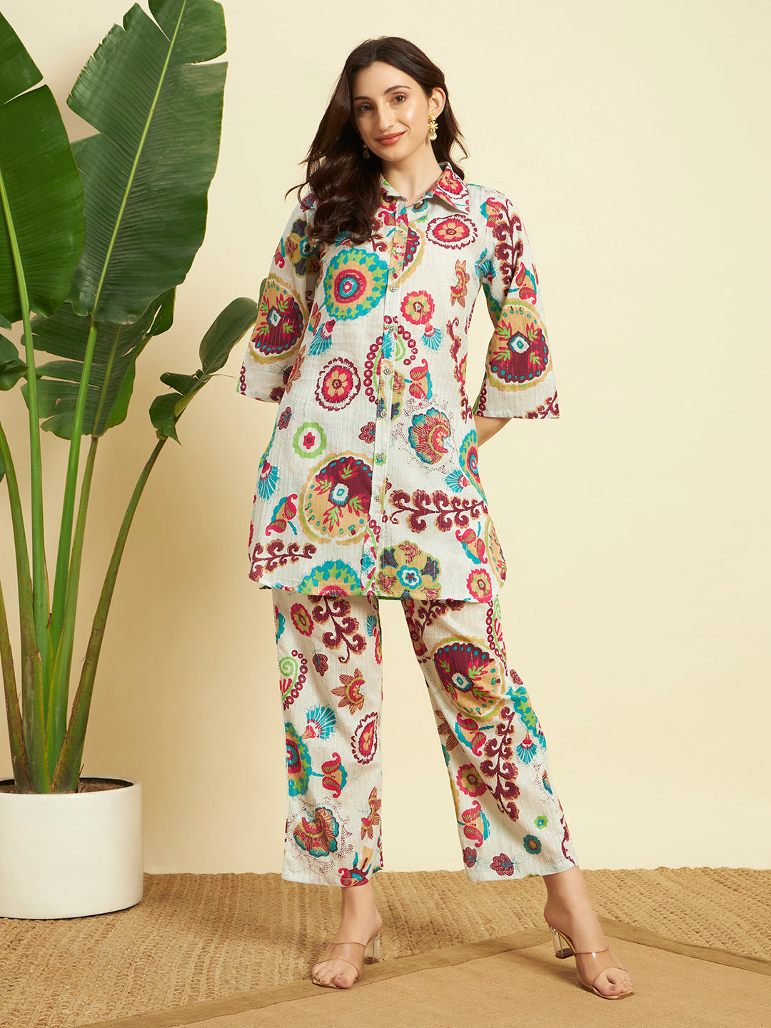 🌼 Women’s Multicolor Printed Kurta & Pant Co-Ord Set