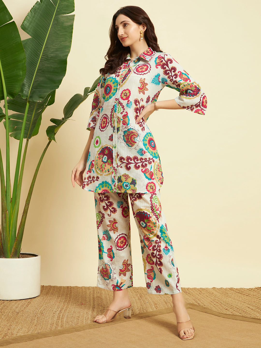 🌼 Women’s Multicolor Printed Kurta & Pant Co-Ord Set