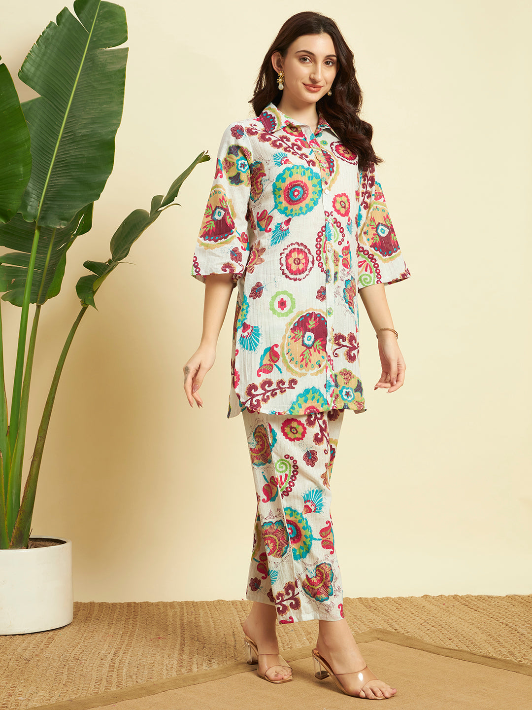 🌼 Women’s Multicolor Printed Kurta & Pant Co-Ord Set