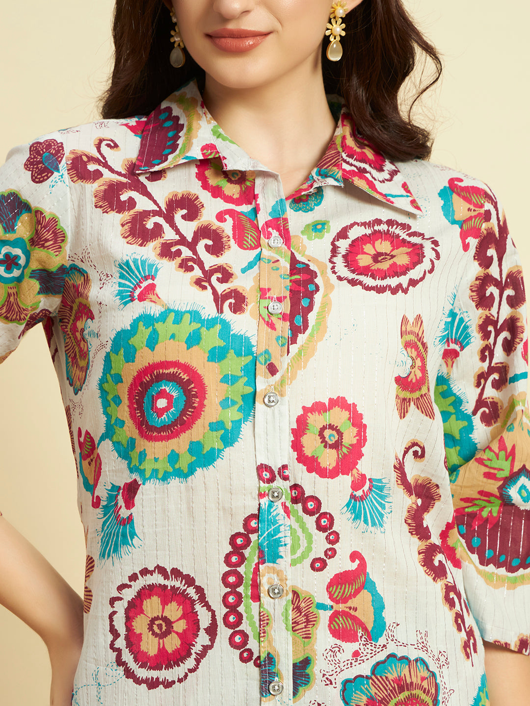 🌼 Women’s Multicolor Printed Kurta & Pant Co-Ord Set