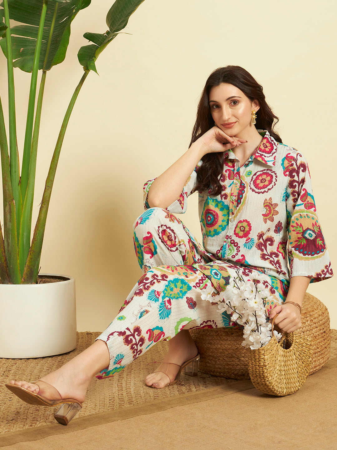 🌼 Women’s Multicolor Printed Kurta & Pant Co-Ord Set