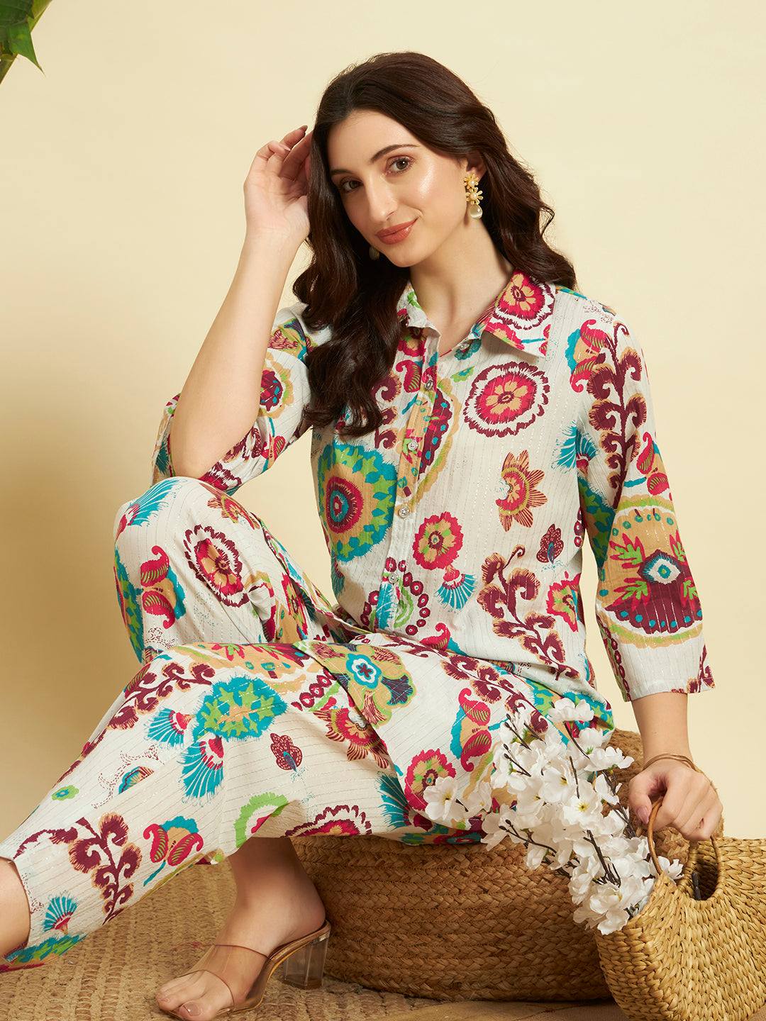 🌼 Women’s Multicolor Printed Kurta & Pant Co-Ord Set