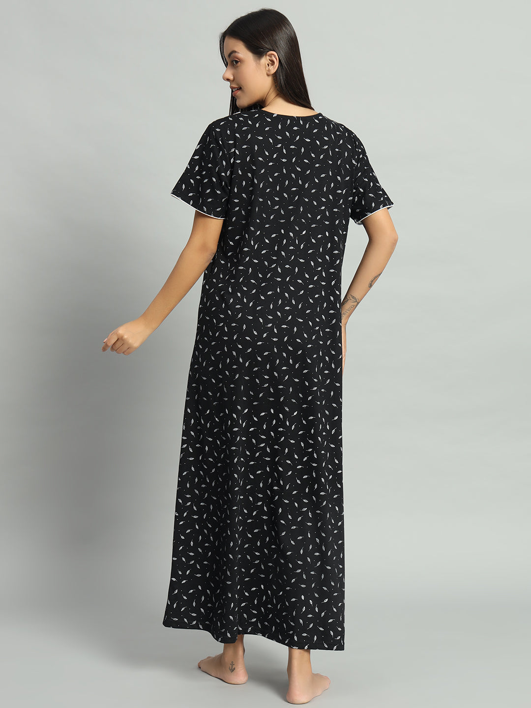 🌙 Women Printed Cotton Nighty – Comfortable Long Night Wear