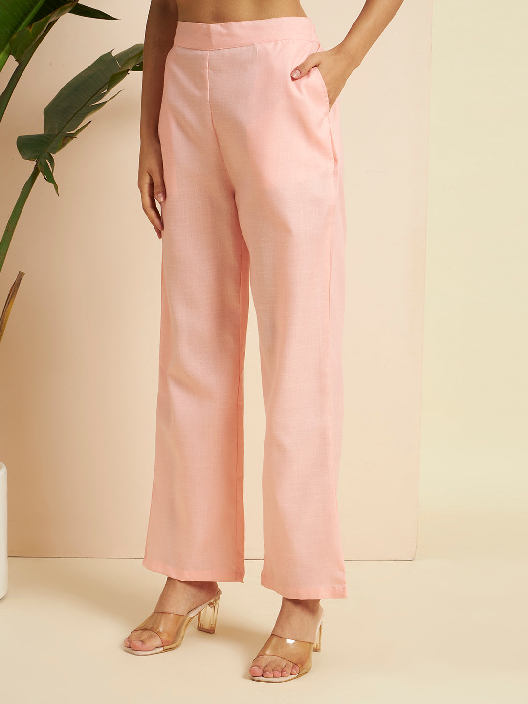 🌸 Women’s Peach Embroidered Night Suit Co-Ord Set