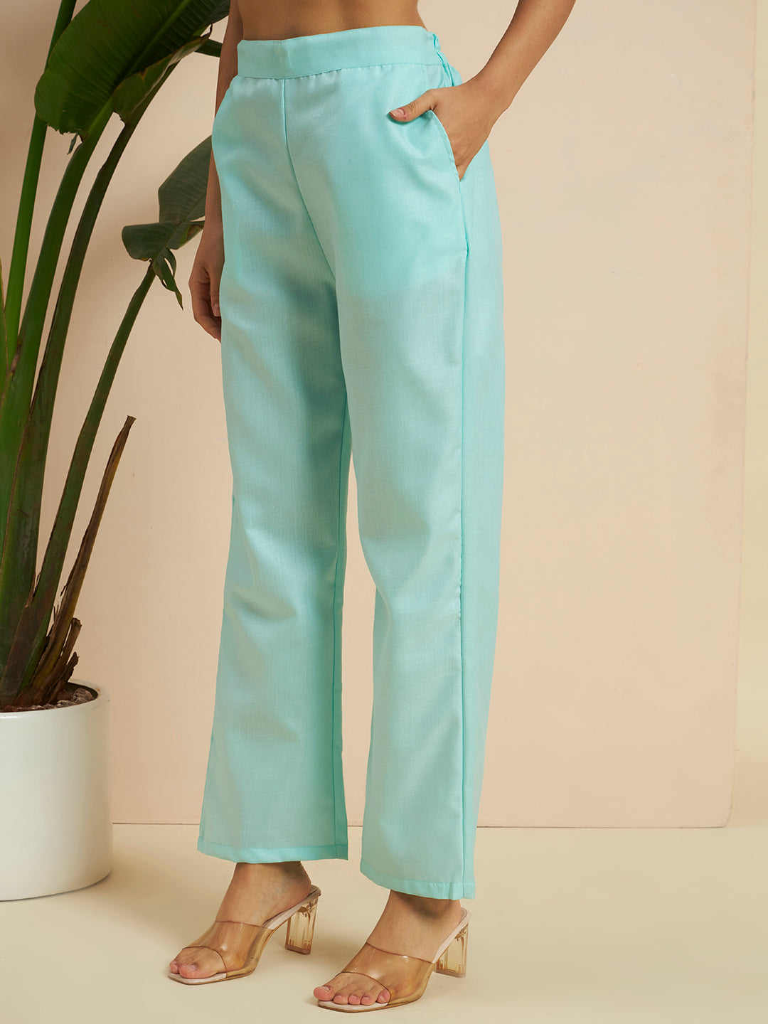 Mint Green Embroidered Printed Co-Ord Set for Women