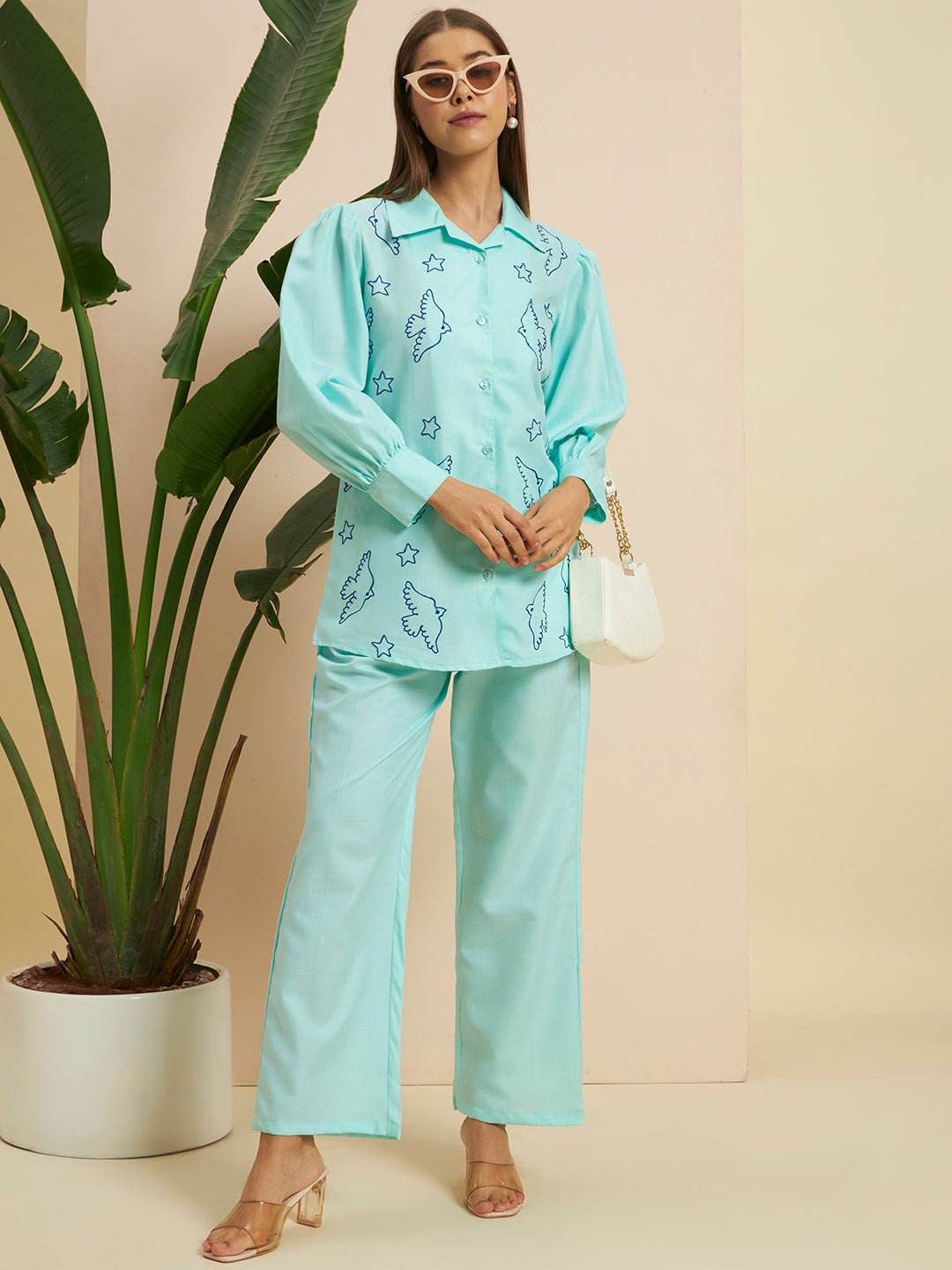 💙 Women’s Mint Green Printed Night Suit Co-Ord Set