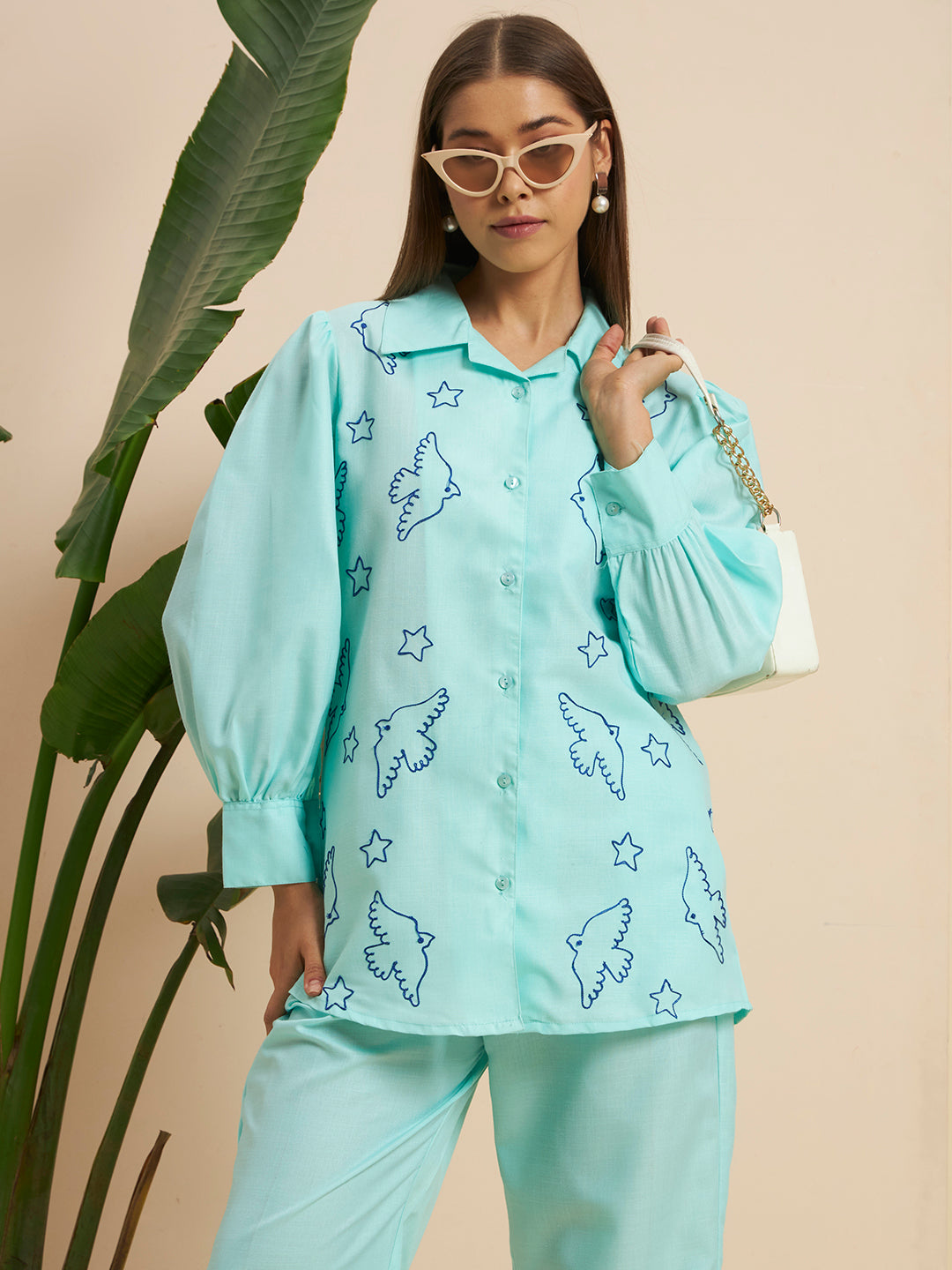 💙 Women’s Mint Green Printed Night Suit Co-Ord Set