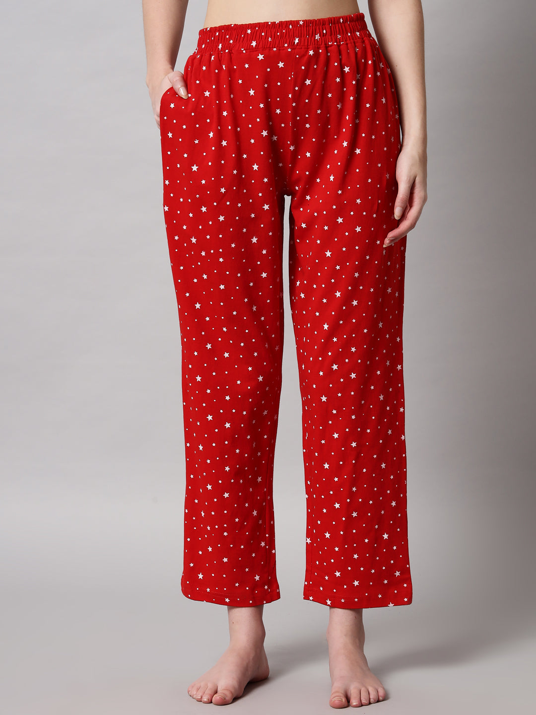Printed Cotton Night Suit Set – Button-Down Top & Pajama Sleepwear