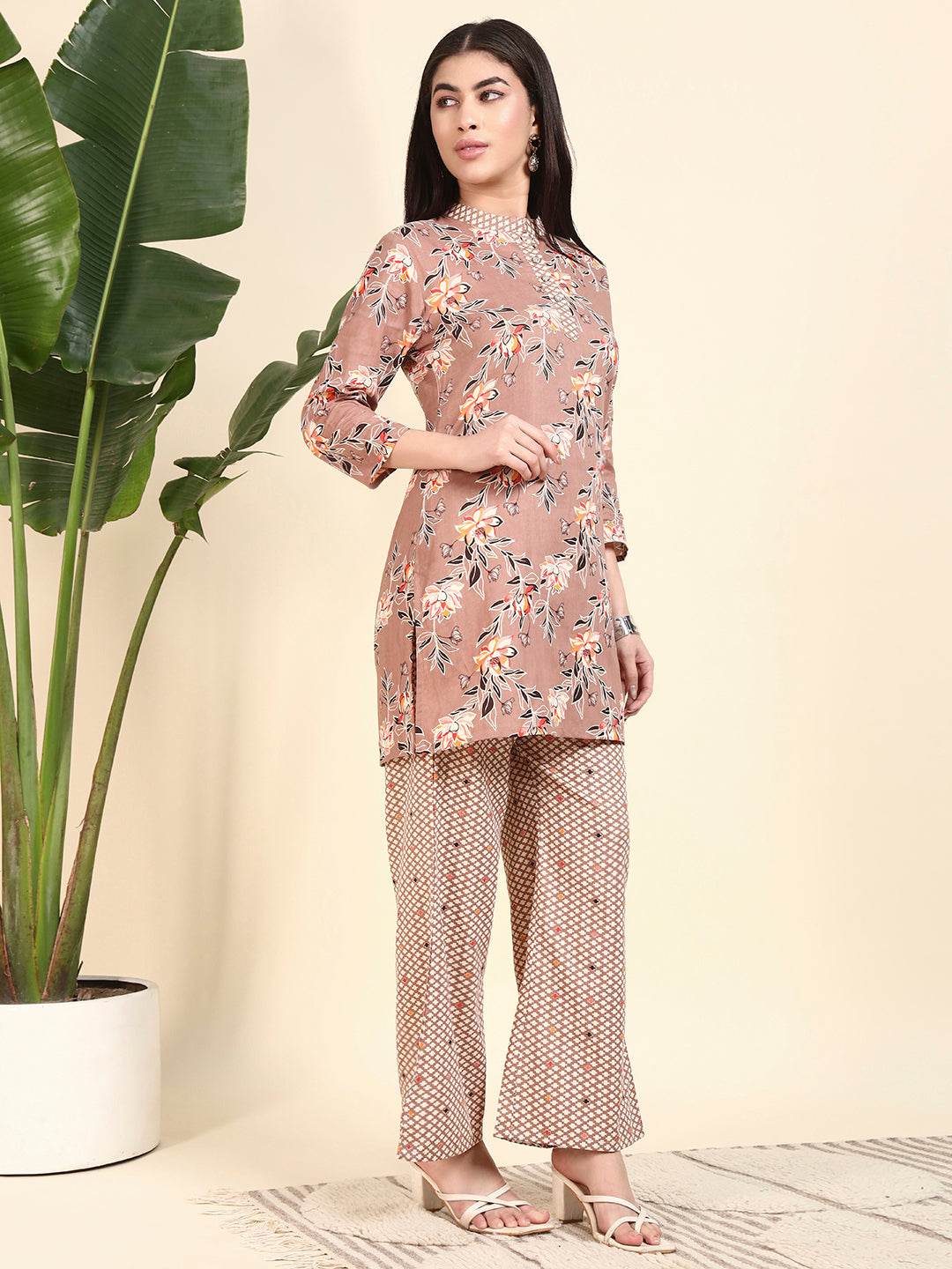 🌸 Floral Printed Kurta & Pant Co-Ord Set for Women