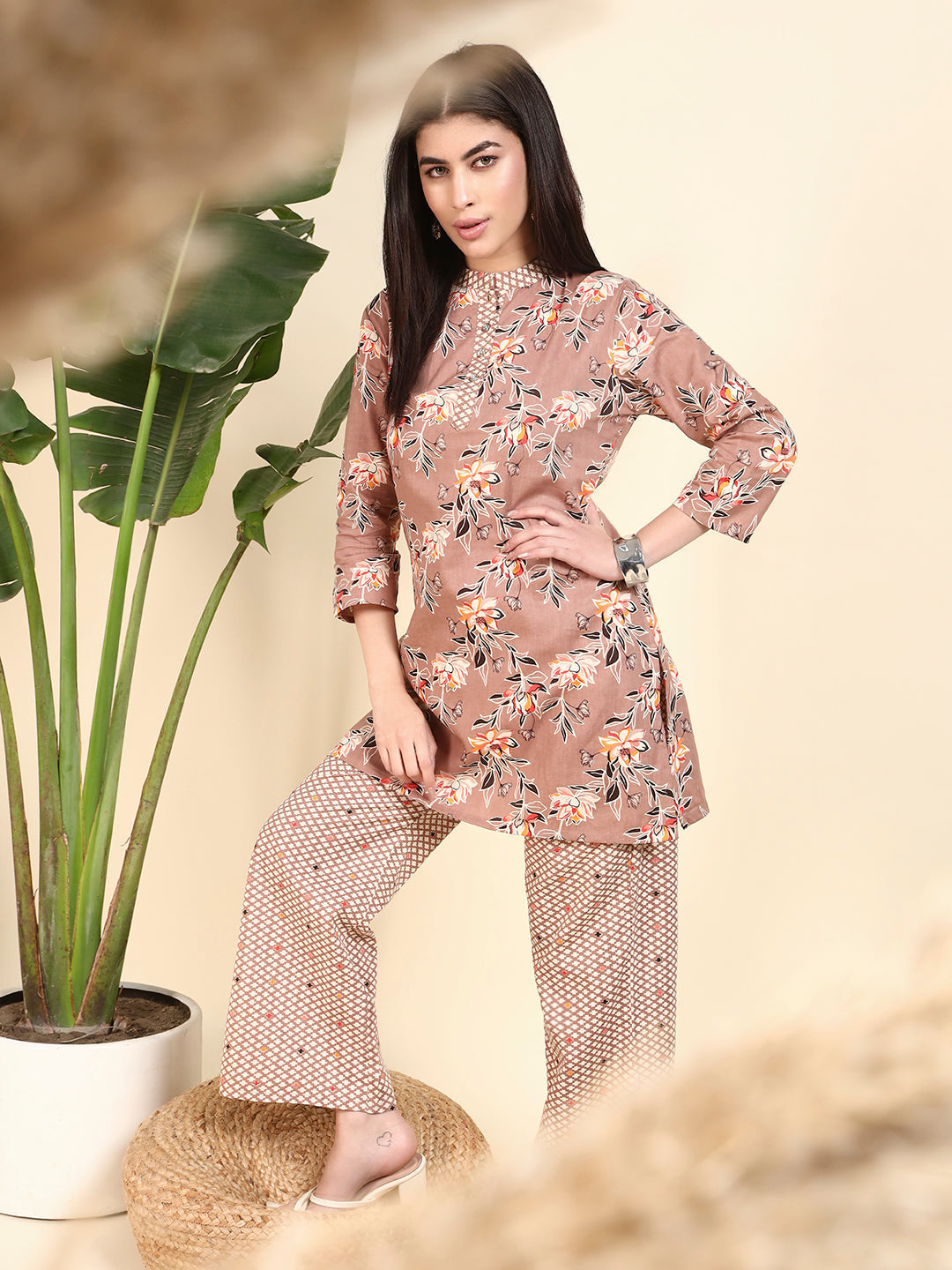 🌸 Floral Printed Kurta & Pant Co-Ord Set for Women