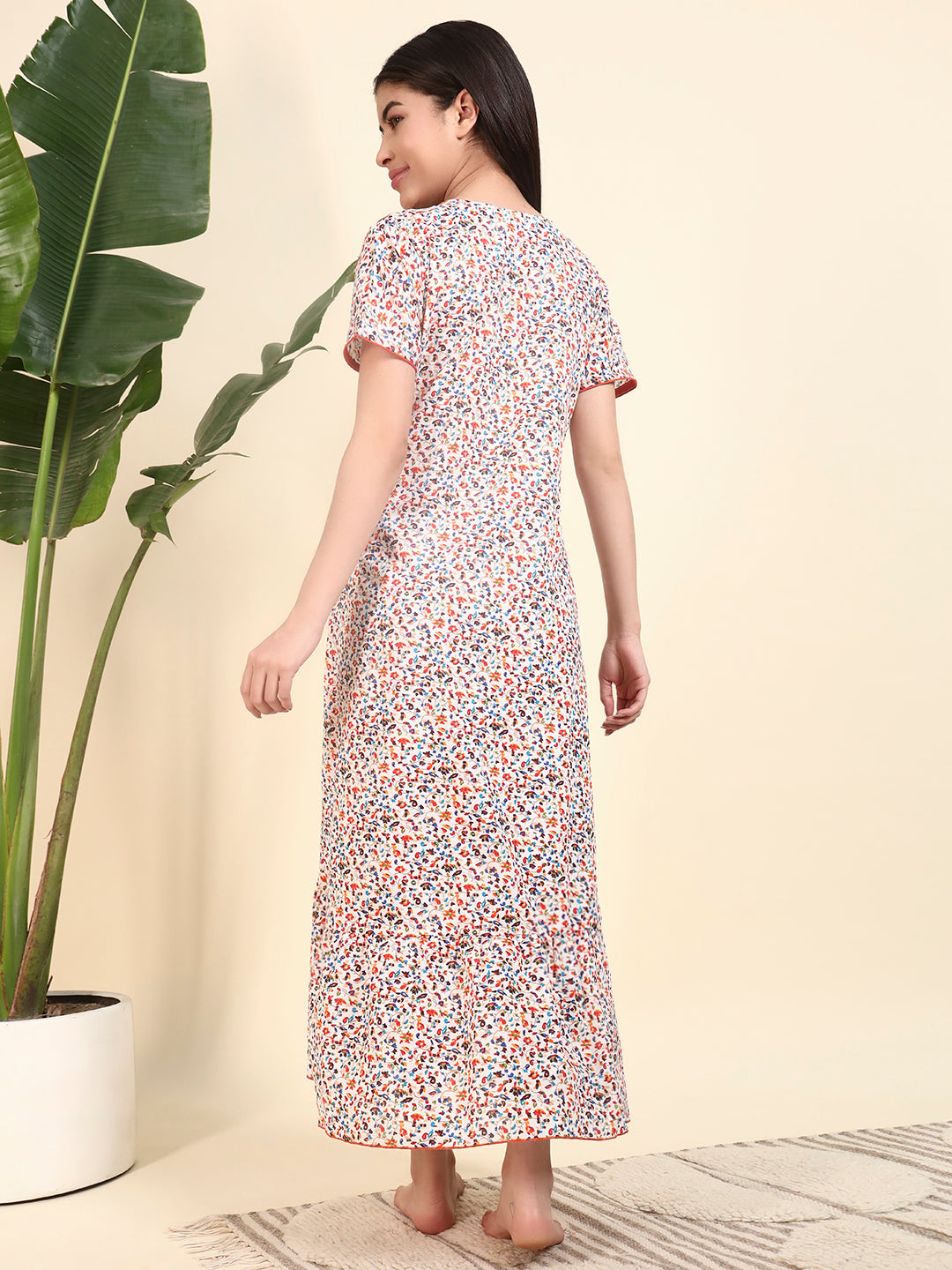 Women’s Floral Print Maternity Nighty Dress