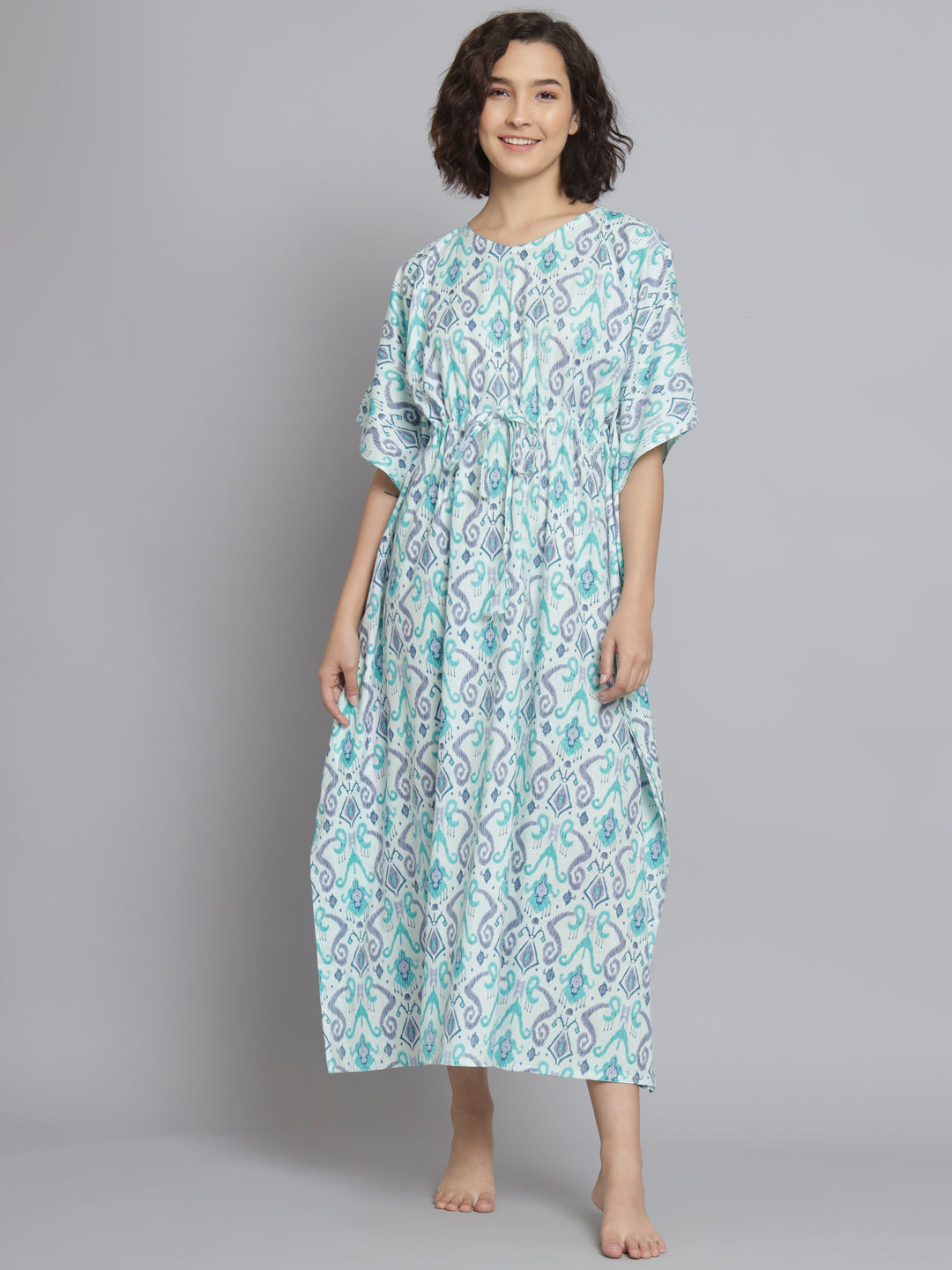 🌸 Women Printed FREE SIZE KAFTAN – Comfortable Lounge & Night Wear