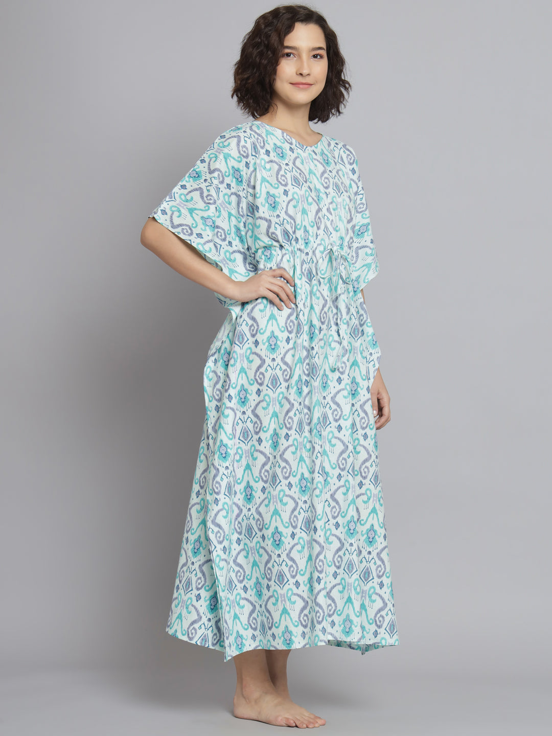🌸 Women Printed FREE SIZE KAFTAN – Comfortable Lounge & Night Wear