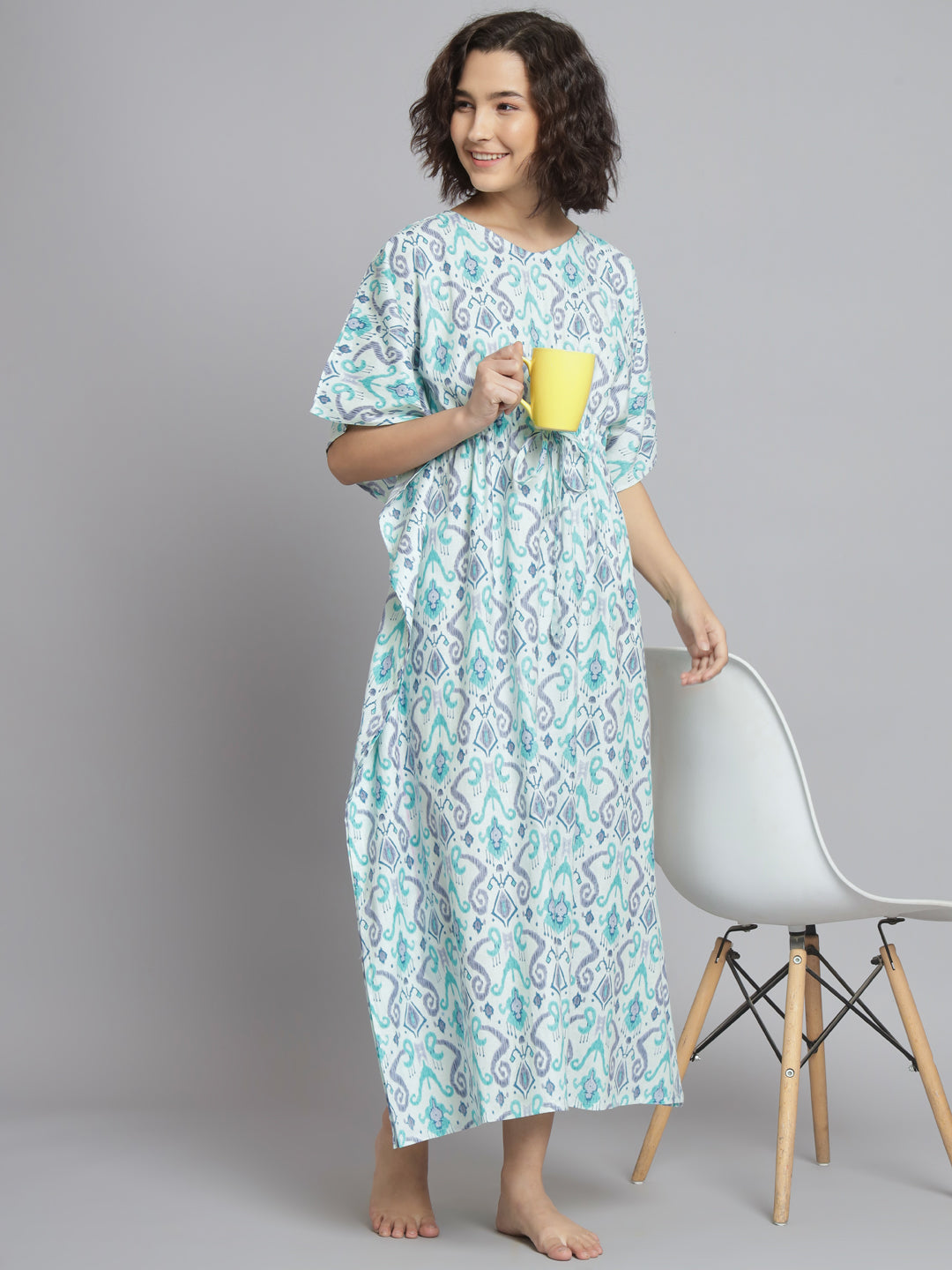 🌸 Women Printed FREE SIZE KAFTAN – Comfortable Lounge & Night Wear