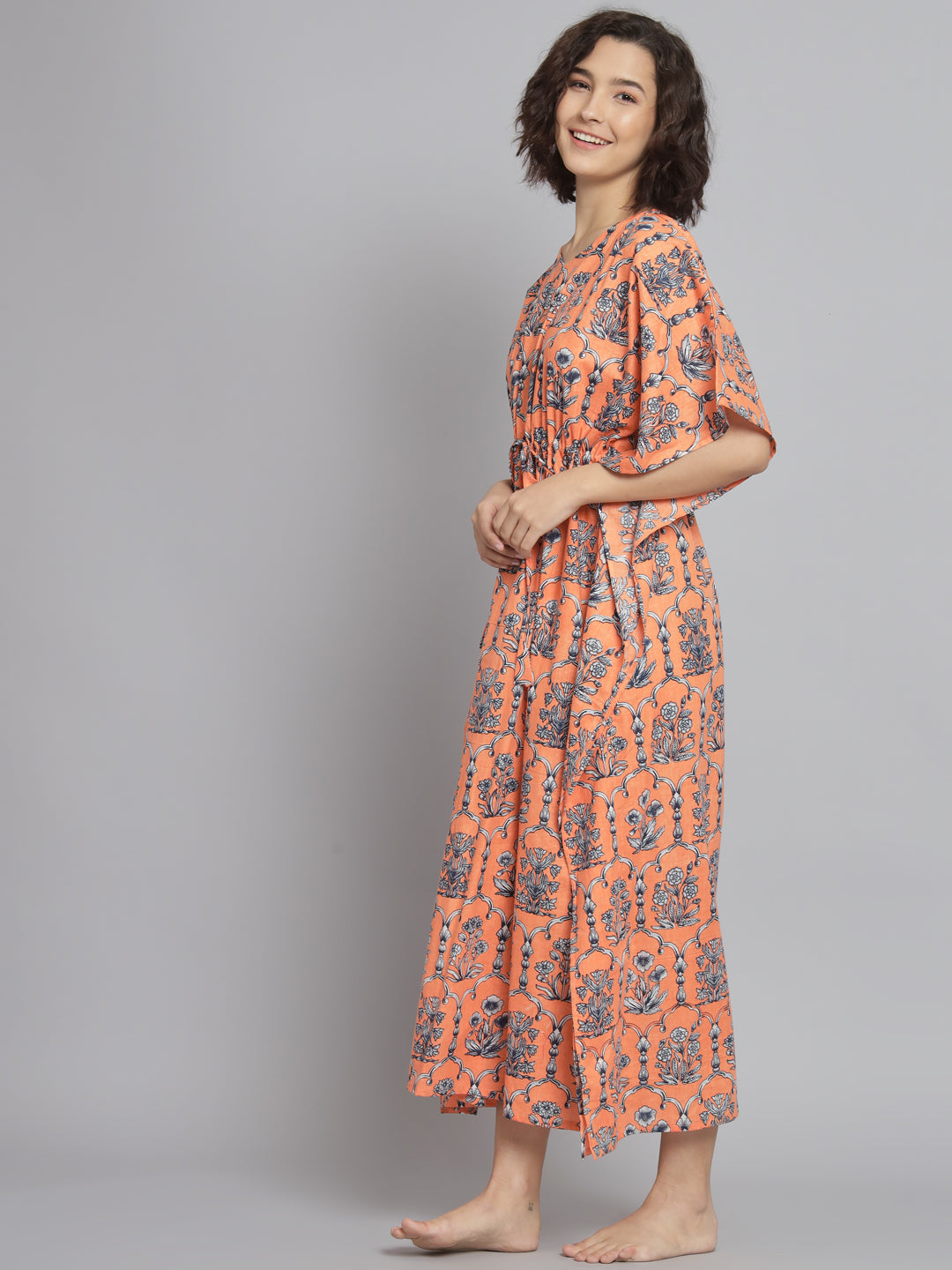 🌸 Women Printed FREE SIZE KAFTAN – Comfortable Lounge & Night Wear