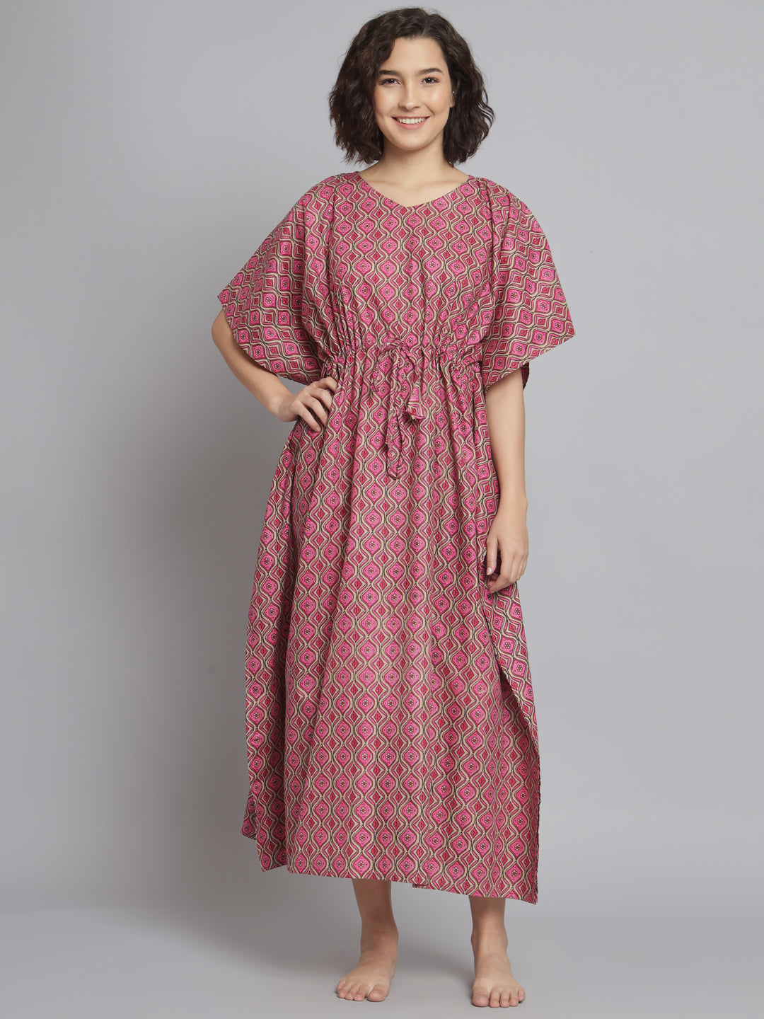 🌸 Women Printed FREE SIZE KAFTAN – Comfortable Lounge & Night Wear