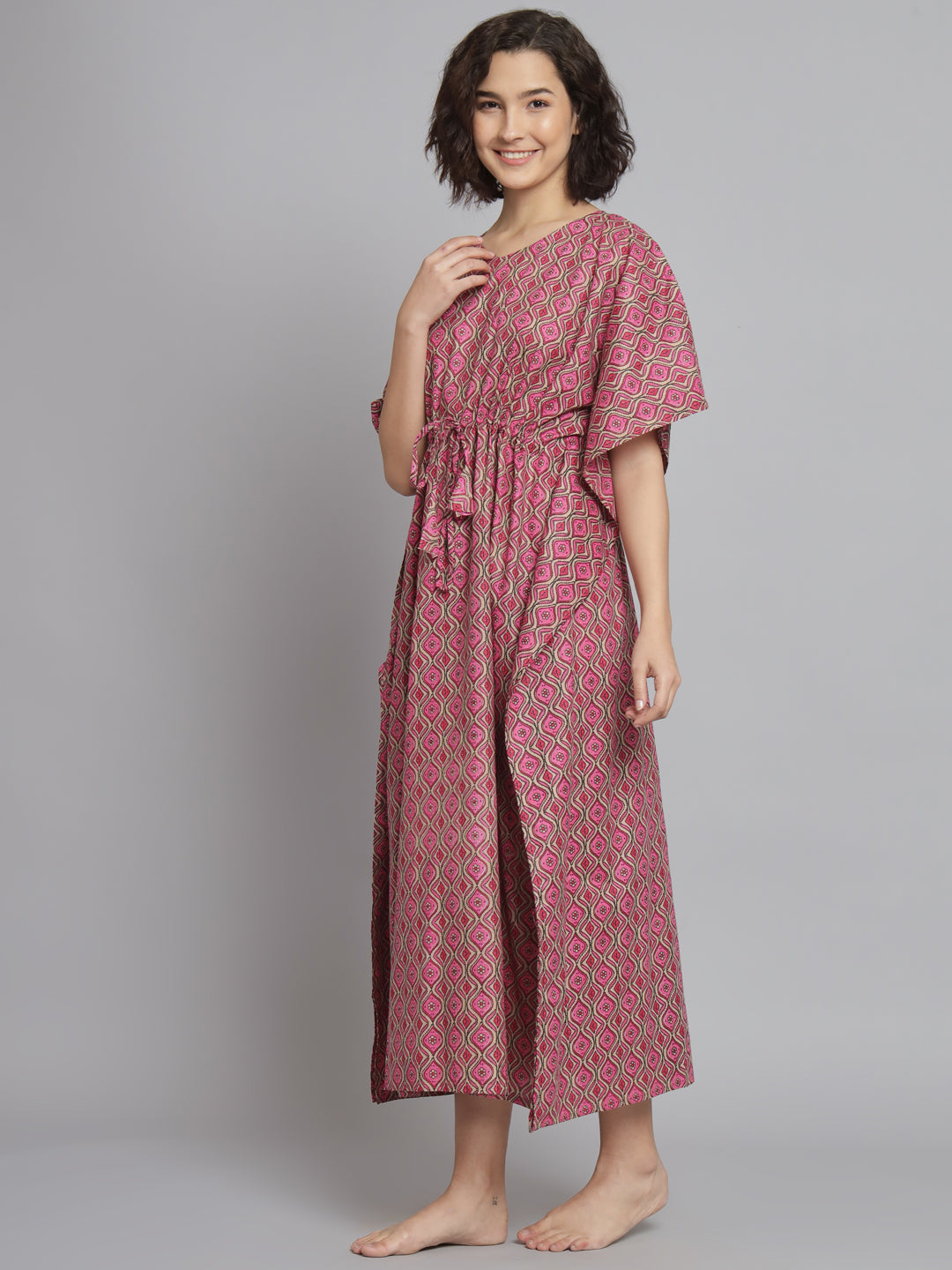 🌸 Women Printed FREE SIZE KAFTAN – Comfortable Lounge & Night Wear