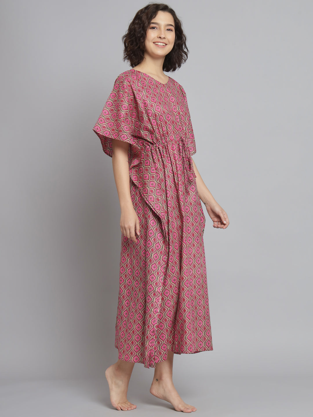 🌸 Women Printed FREE SIZE KAFTAN – Comfortable Lounge & Night Wear