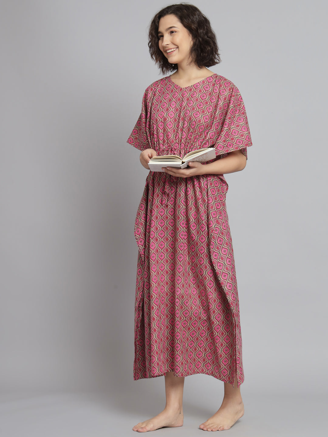 🌸 Women Printed FREE SIZE KAFTAN – Comfortable Lounge & Night Wear