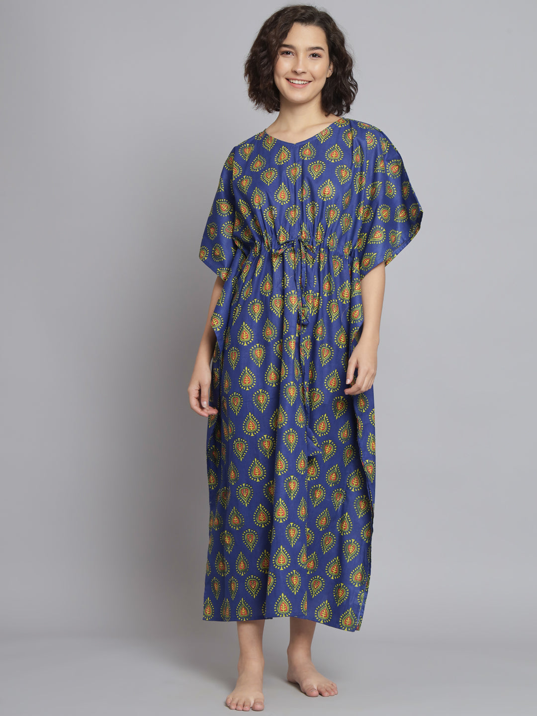 🌸 Women Printed FREE SIZE KAFTAN – Comfortable Lounge & Night Wear