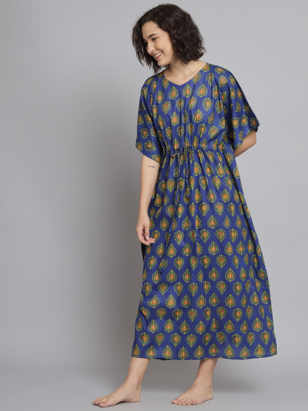 🌸 Women Printed FREE SIZE KAFTAN – Comfortable Lounge & Night Wear