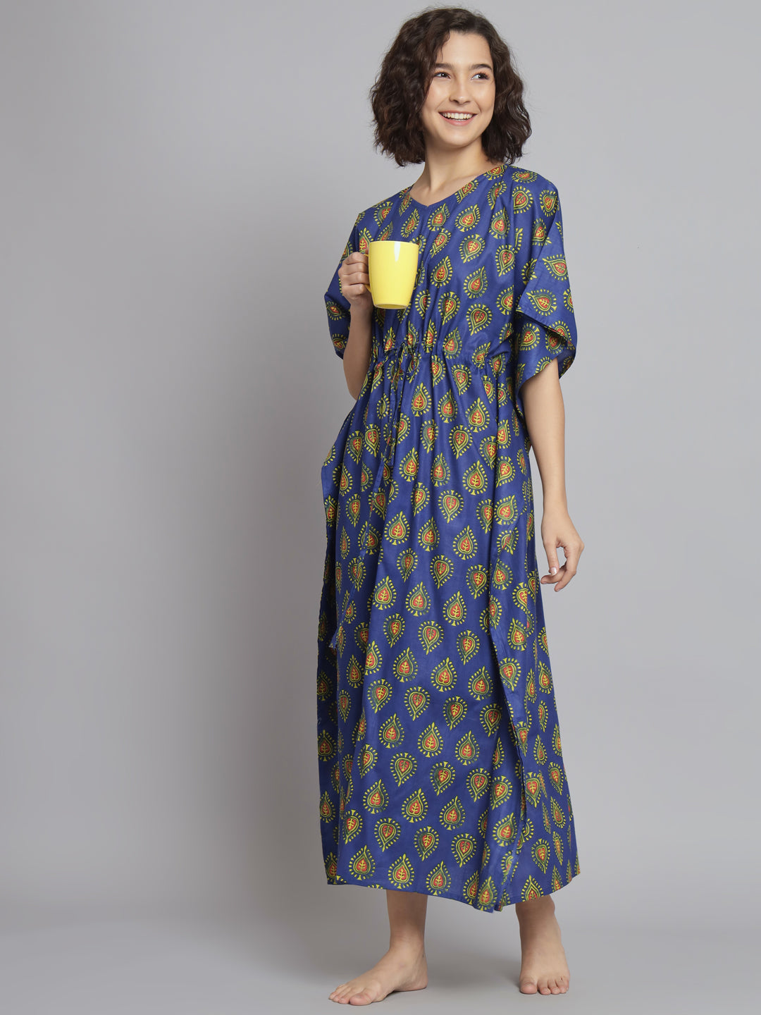 🌸 Women Printed FREE SIZE KAFTAN – Comfortable Lounge & Night Wear