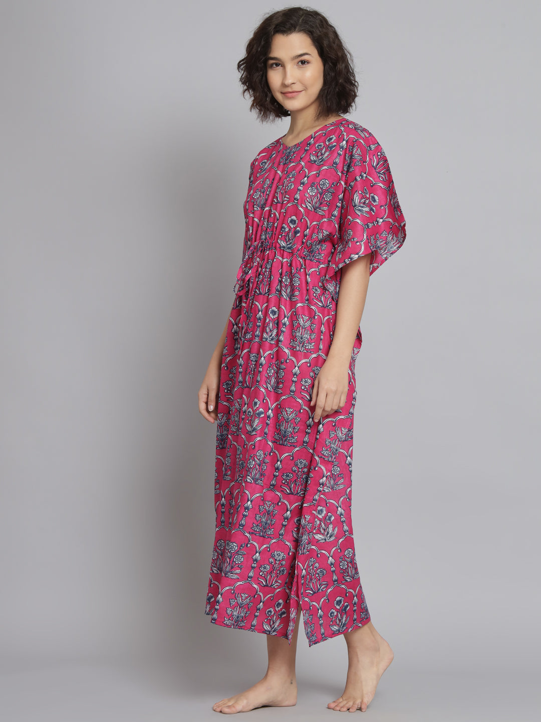 🌸 Women Printed FREE SIZE KAFTAN – Comfortable Lounge & Night Wear