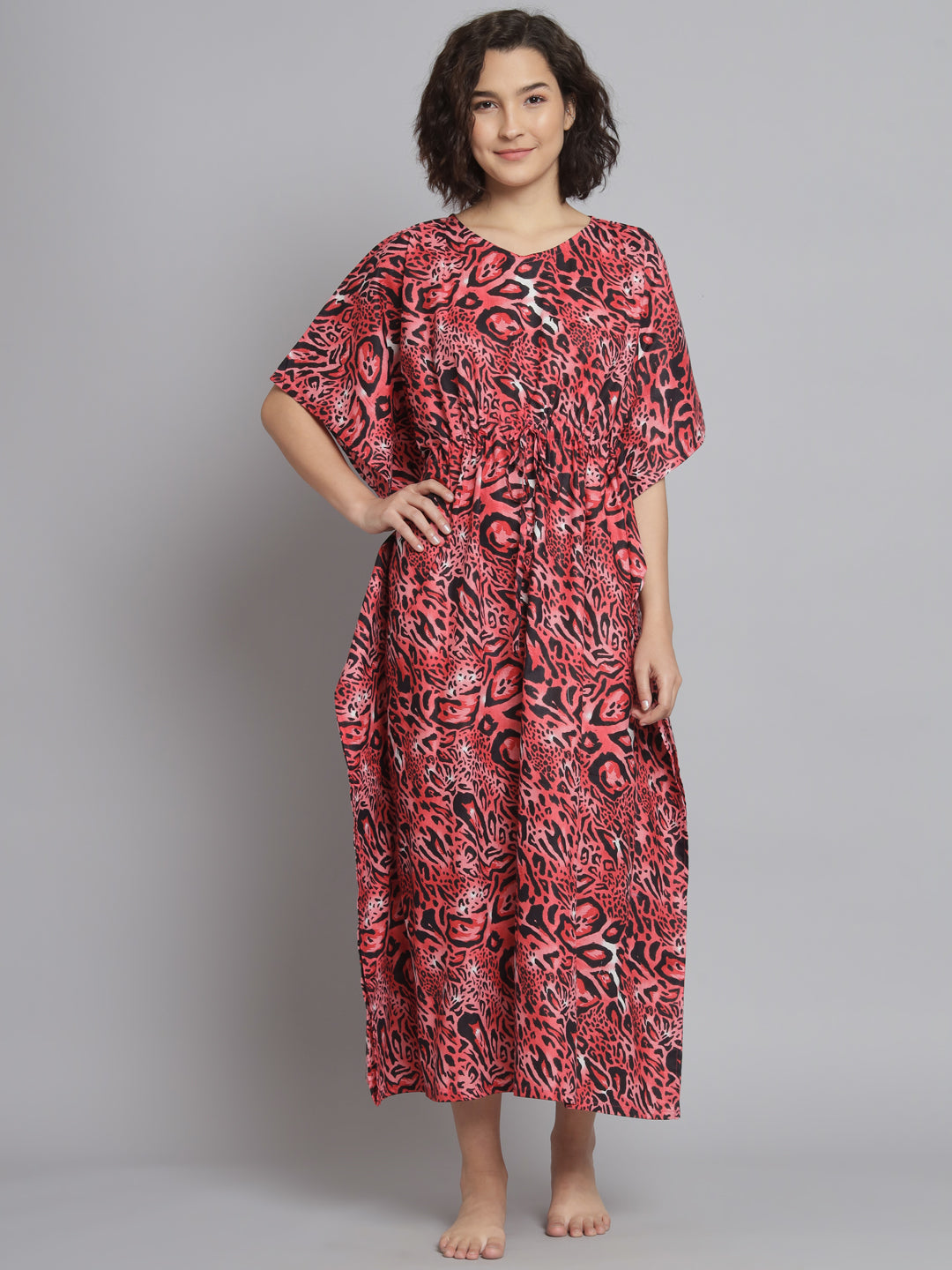 🌸 Women Printed FREE SIZE KAFTAN – Comfortable Lounge & Night Wear
