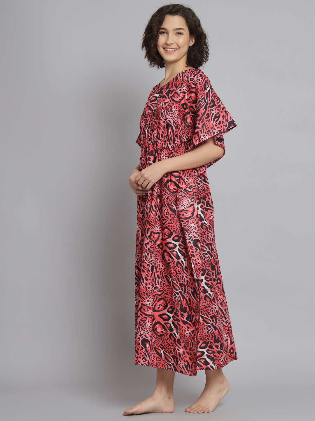 🌸 Women Printed FREE SIZE KAFTAN – Comfortable Lounge & Night Wear