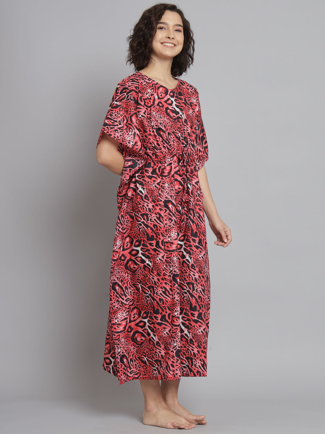 🌸 Women Printed FREE SIZE KAFTAN – Comfortable Lounge & Night Wear