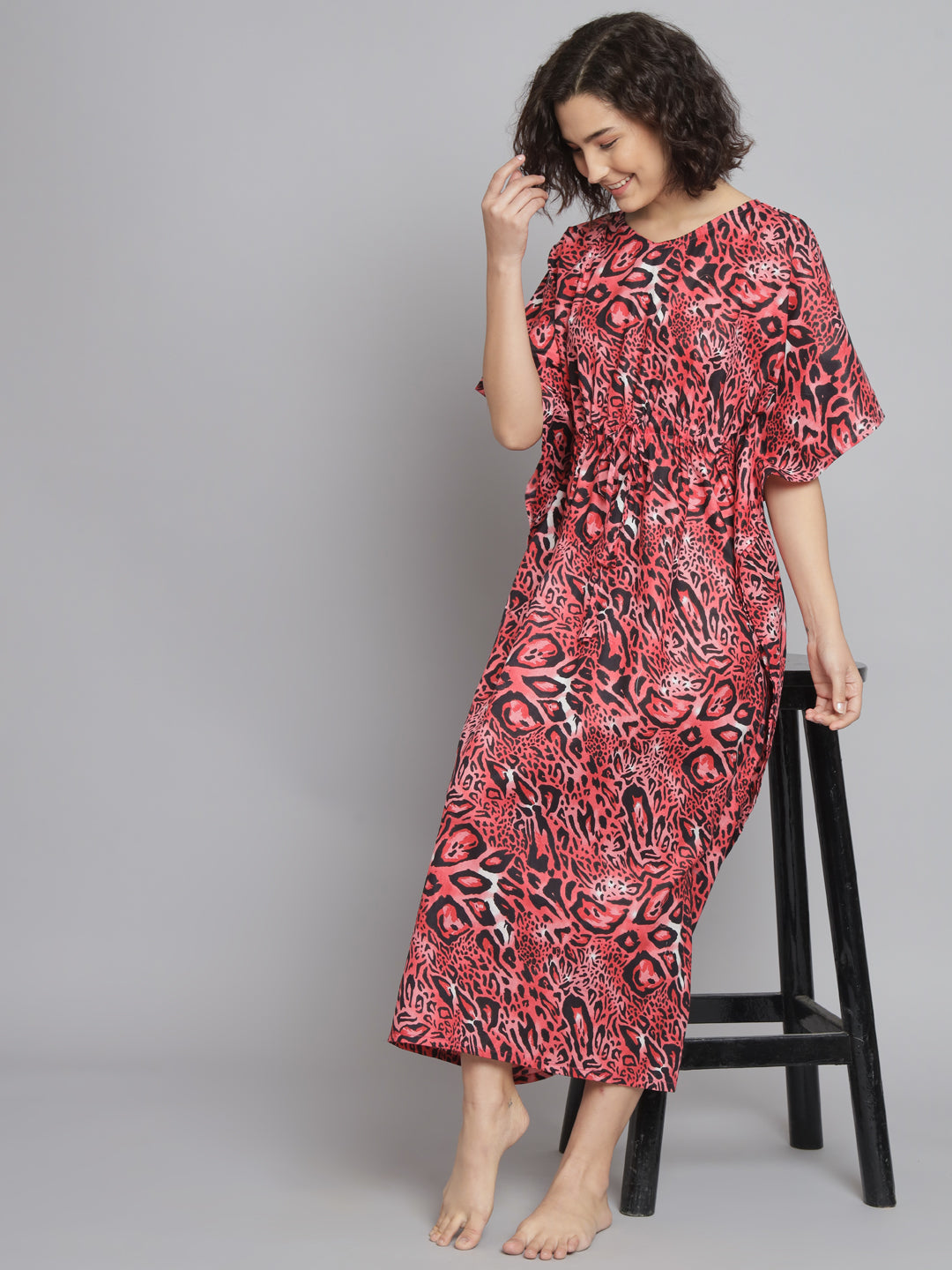 🌸 Women Printed FREE SIZE KAFTAN – Comfortable Lounge & Night Wear