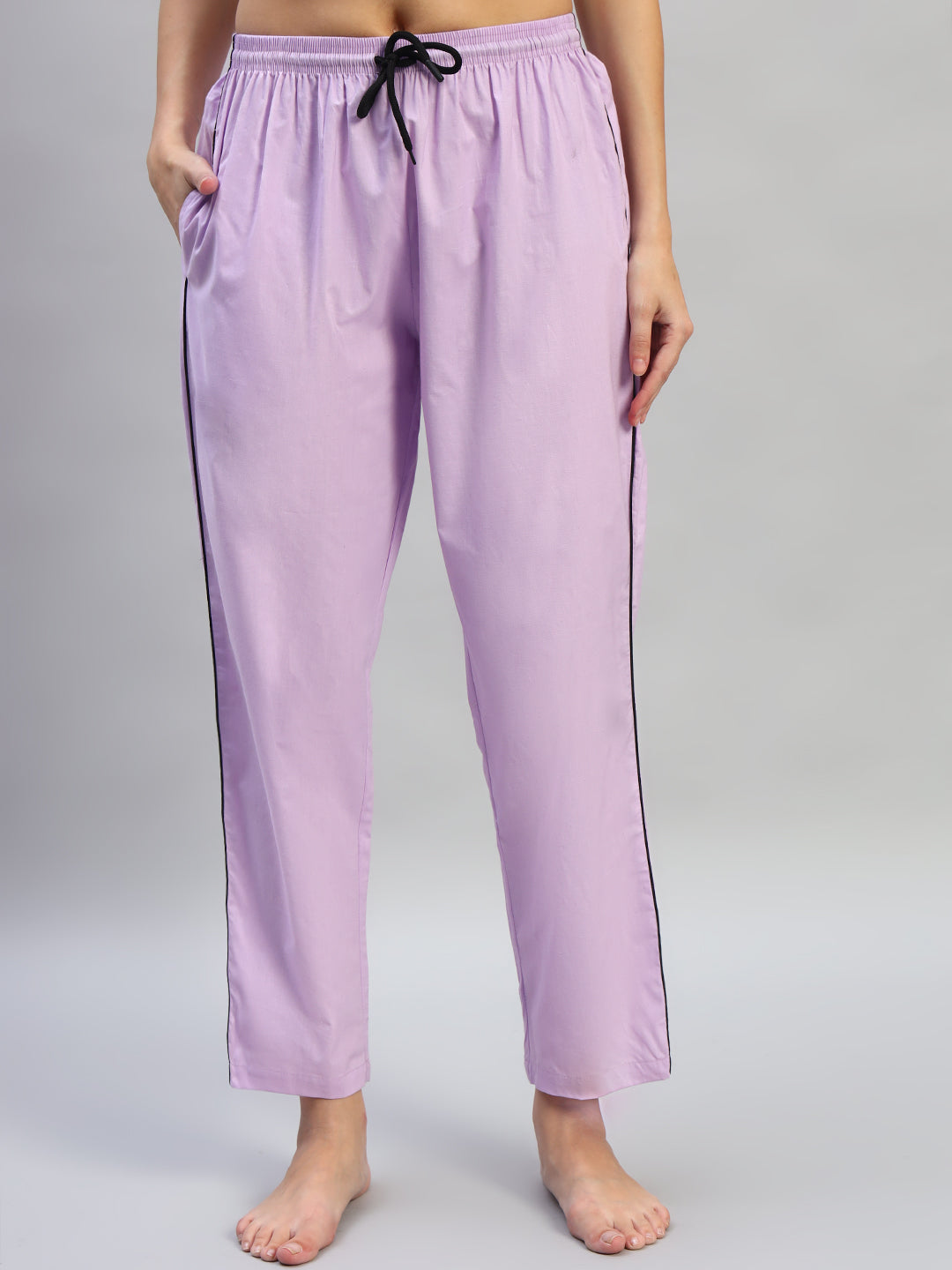 Women's Lavender Cotton Night Suit Set