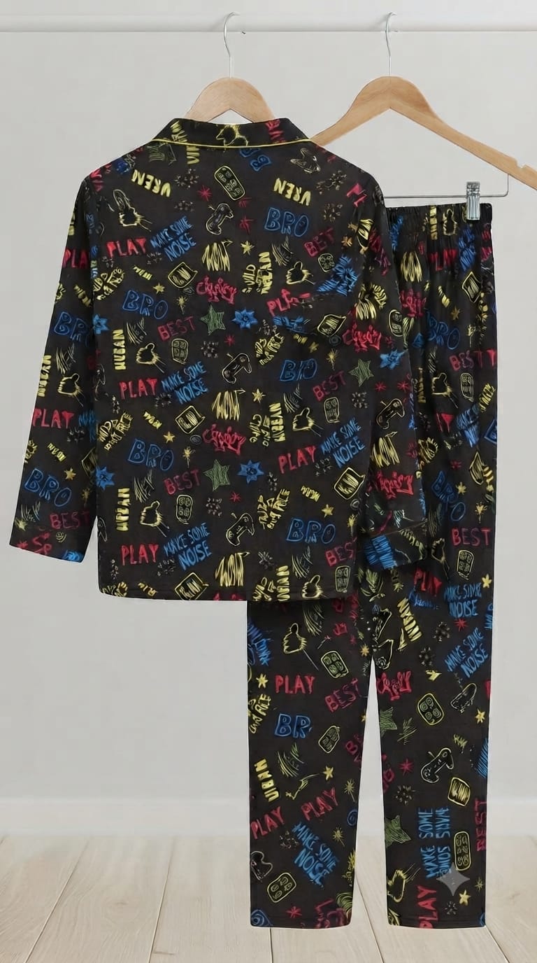 💕Kids Rainbow Print Night Suit Set | Cute Printed Cotton Pajama Set for Girls| Soft & Comfortable Sleepwear