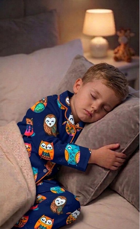🦉💖Kids Printed Night Suit Set BOY Cotton Nightwear Soft & Comfortable Sleepwear