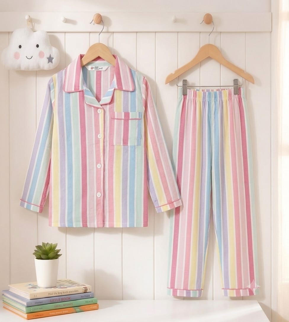 🐼💕🐼Kids Printed Night Suit Set Boys Cotton Nightwear Soft & Comfortable Sleepwear