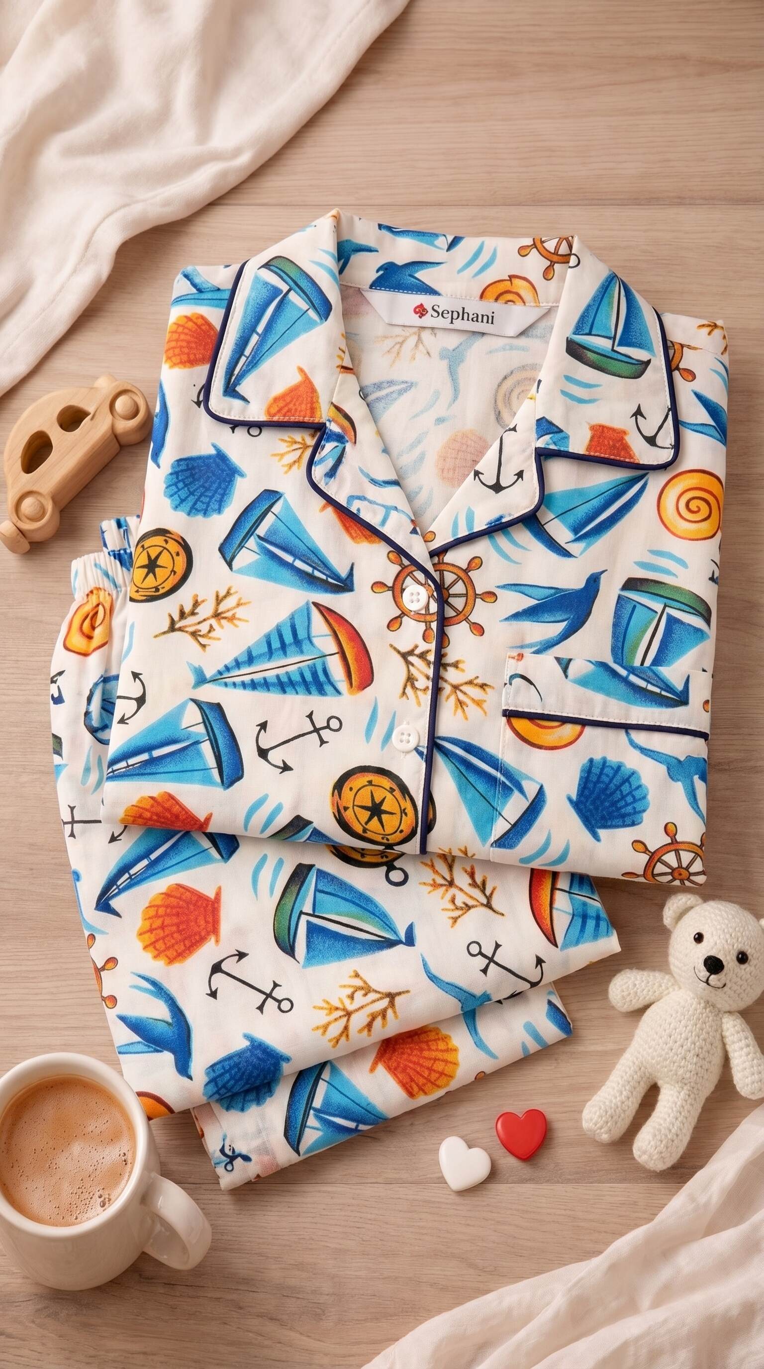 ⛵⛵💖Kids Printed Night Suit Set Boys Cotton Nightwear Soft & Comfortable Sleepwear