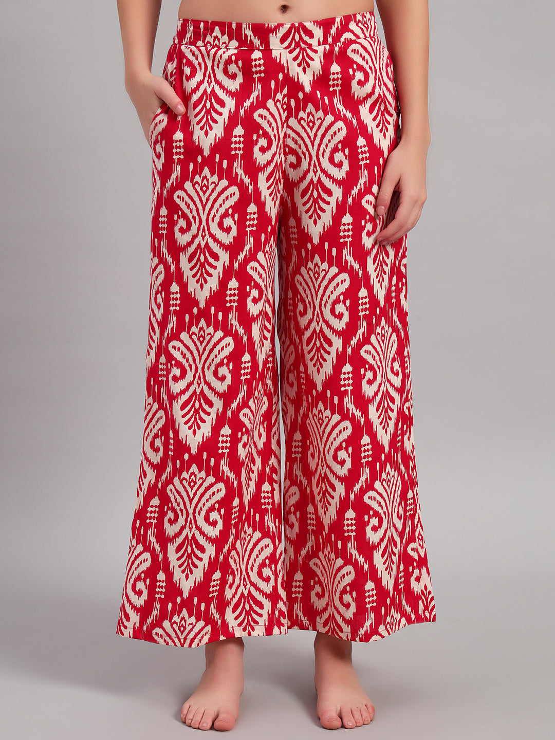 Red Ethnic Printed Kurta & Pant Co-Ord Set for Women