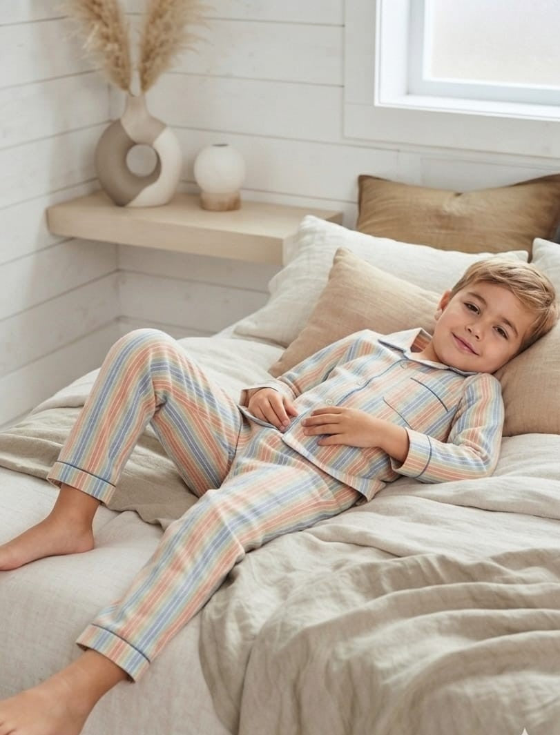 🐼💕🐼Kids Printed Night Suit Set Boys Cotton Nightwear Soft & Comfortable Sleepwear