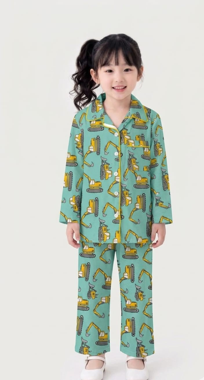 💕Kids Rainbow Print Night Suit Set | Cute Printed Cotton Pajama Set for Girls| Soft & Comfortable Sleepwear