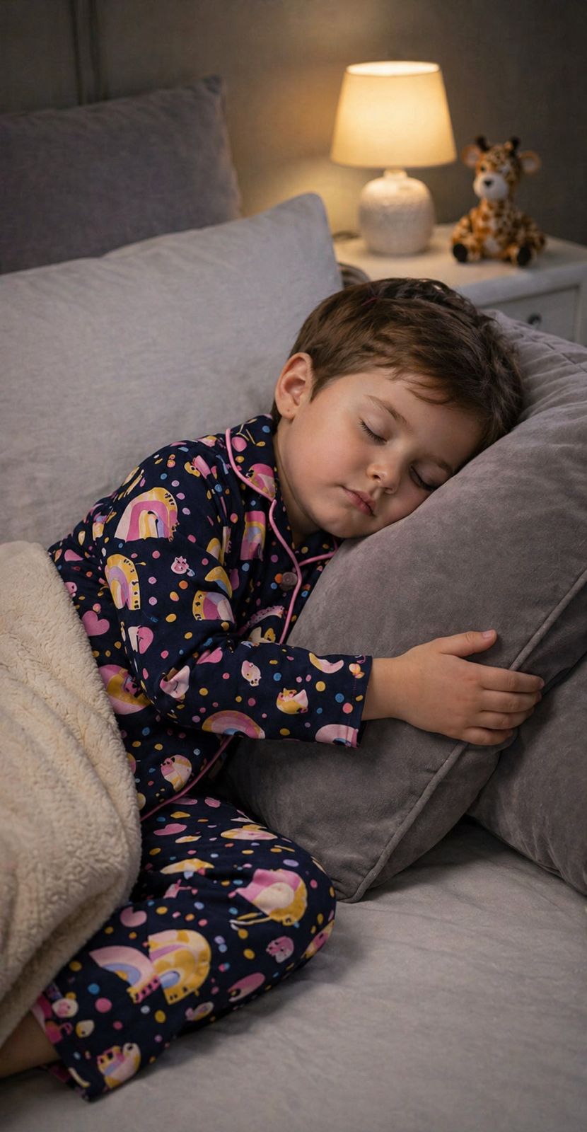 🌈💖🌈Cute Rainbow Print Cotton Kids Night Suit – Soft & Comfortable kids Sleepwear Set