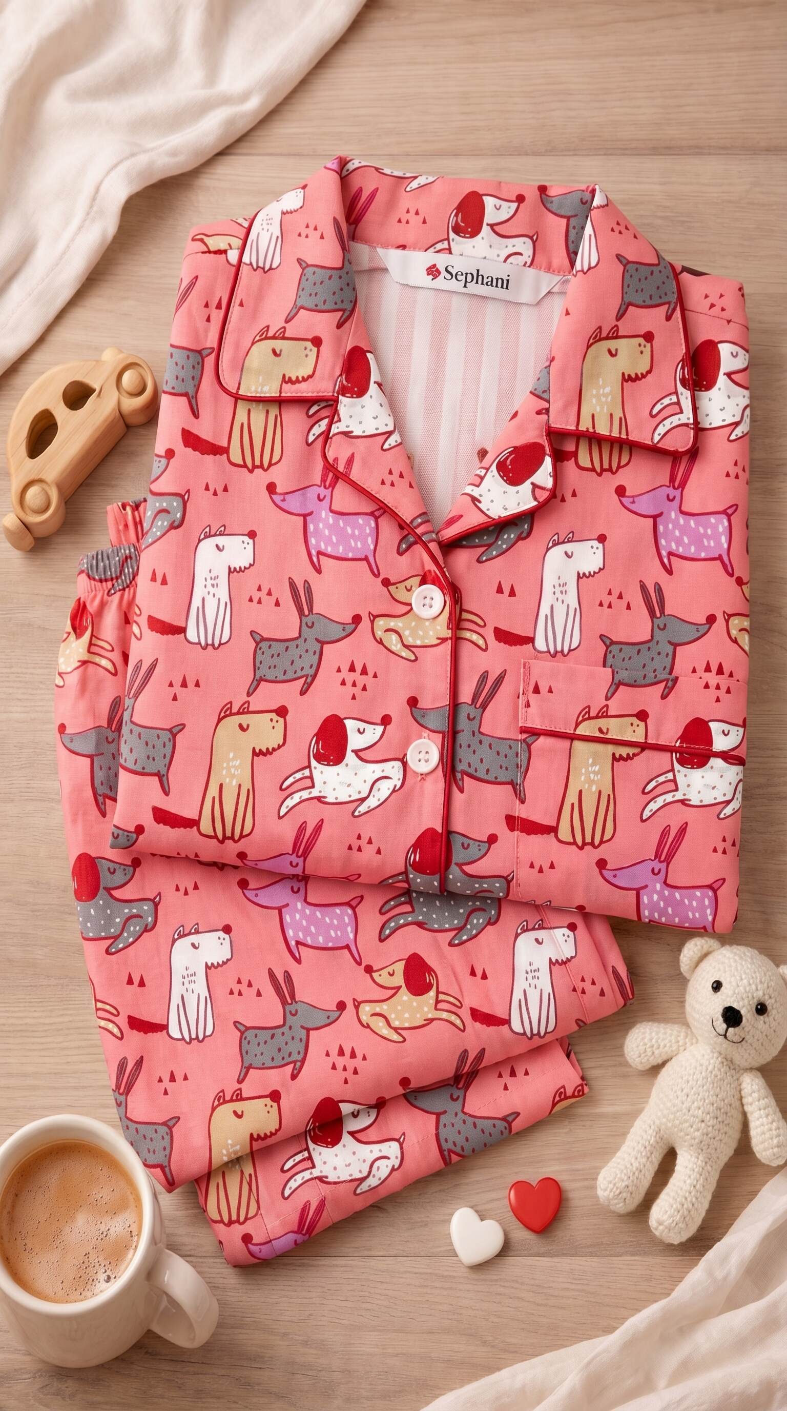 💕🦒Kids Printed Night Suit Set | Animal Print Cotton Nightwear | Soft & Comfortable Sleepwear Girls