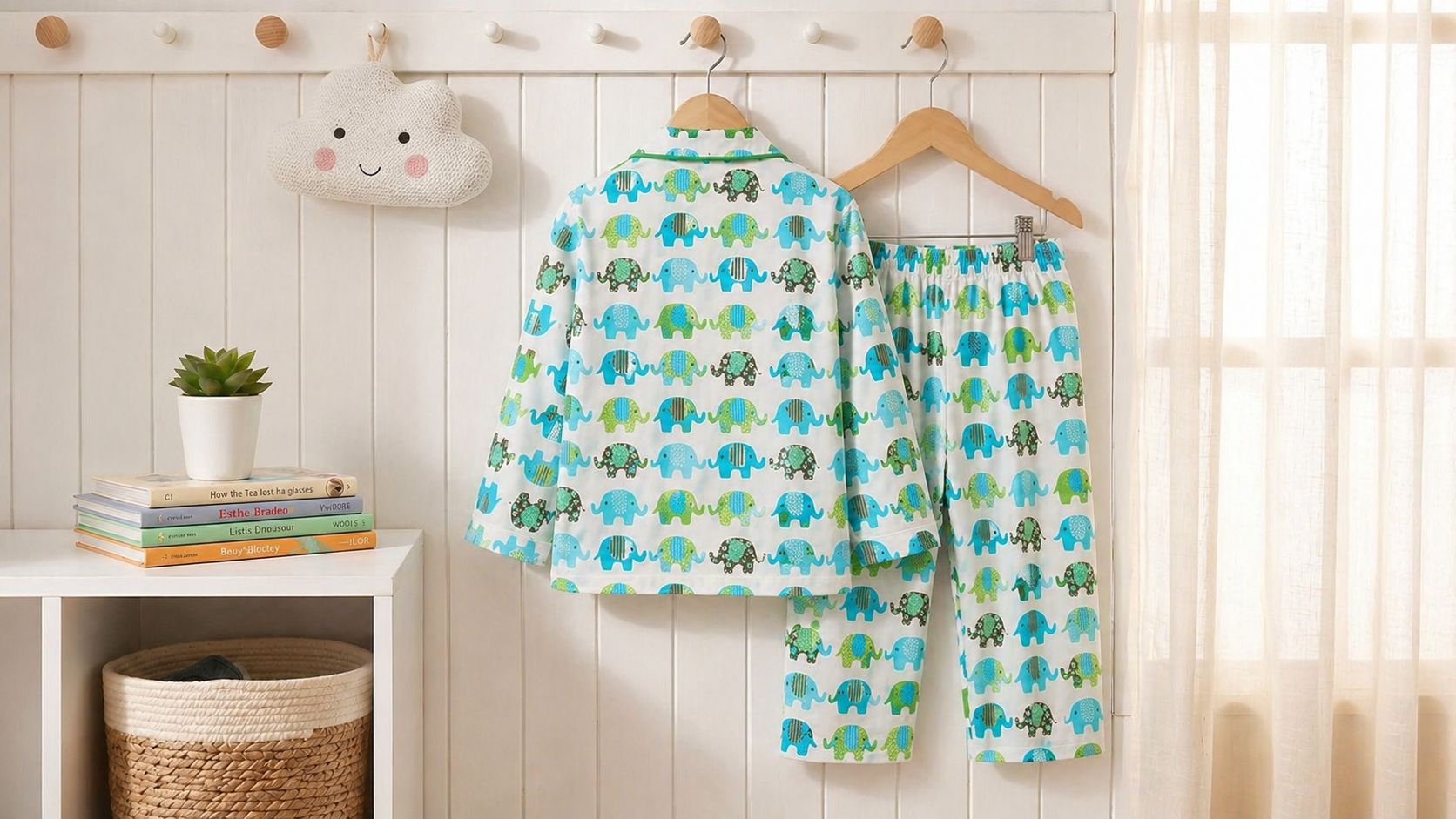 🐘🐘💖Kids Printed Night Suit Set Girls Cotton Nightwear Soft & Comfortable Sleepwear