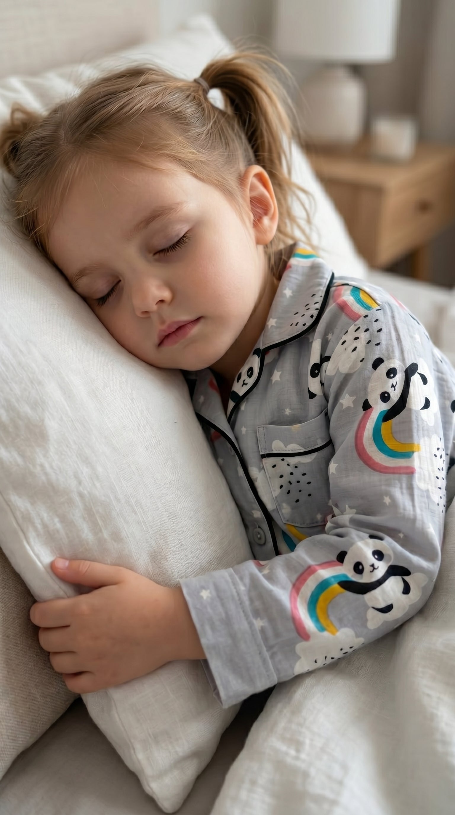Kids Printed Night Suit Set Girls Cotton Nightwear Soft & Comfortable Sleepwear (Copy)