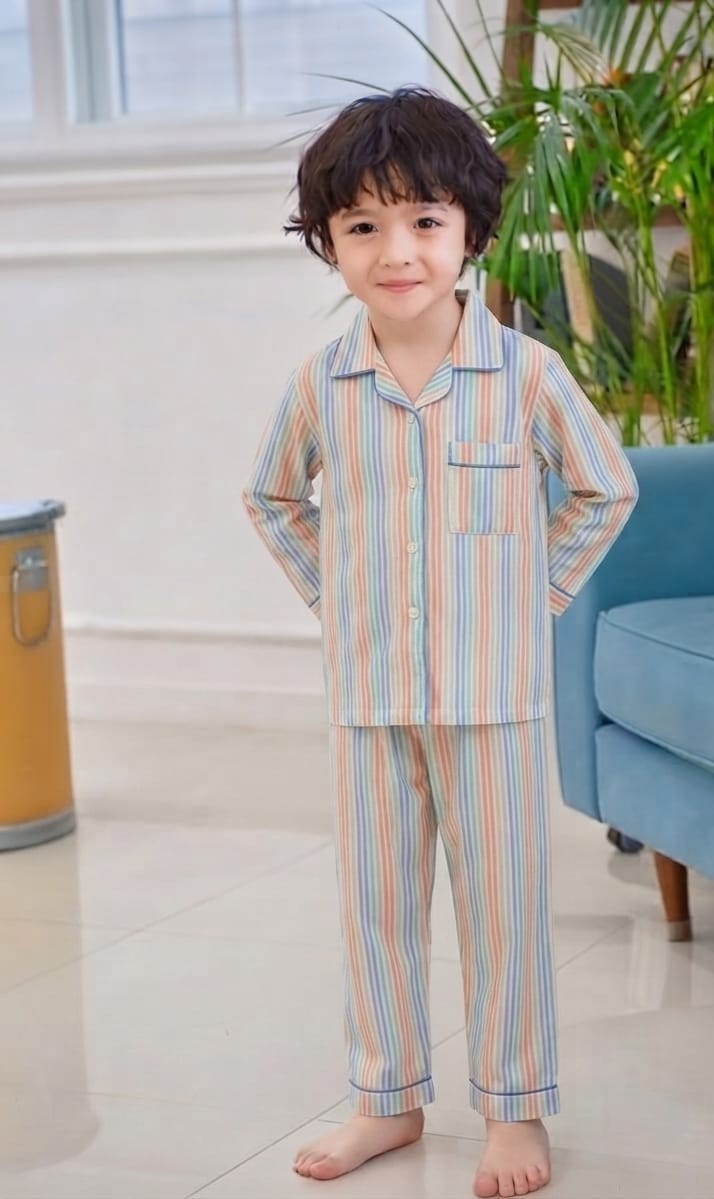 🐼💕🐼Kids Printed Night Suit Set Boys Cotton Nightwear Soft & Comfortable Sleepwear