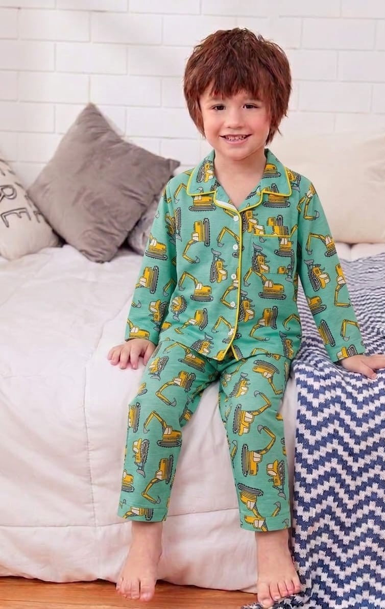 🐼💕🐼Kids Printed Night Suit Set Boys Cotton Nightwear Soft & Comfortable Sleepwear