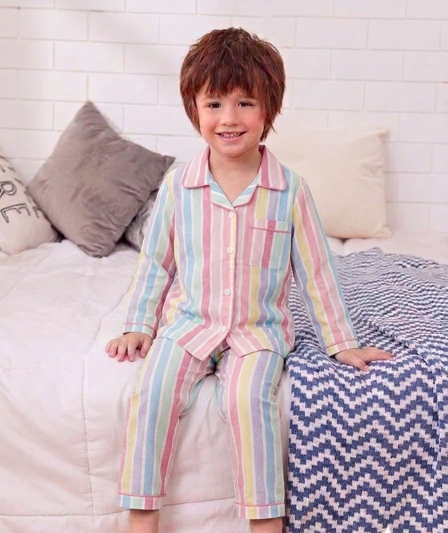 🐼💕🐼Kids Printed Night Suit Set Boys Cotton Nightwear Soft & Comfortable Sleepwear